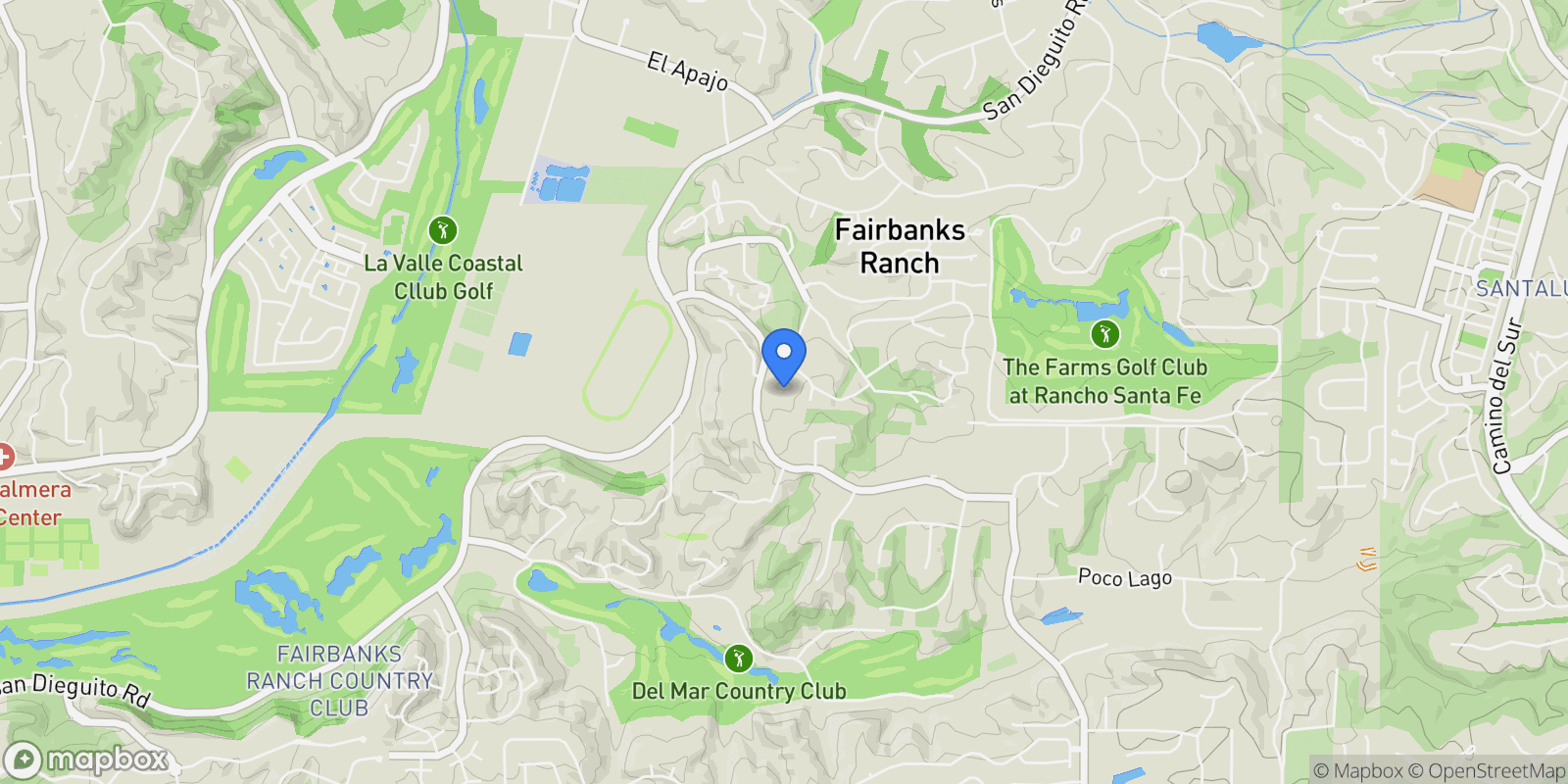 Map showing 5962 Rancho Diegueno Road , Rancho Santa Fe, CA 92067, Del Mar, California, United States.
