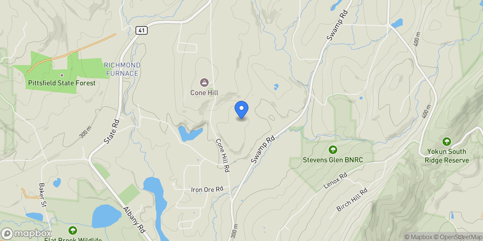 Map showing 2650 Swamp Rd, Richmond, MA 01254, Richmond, Massachusetts, United States.