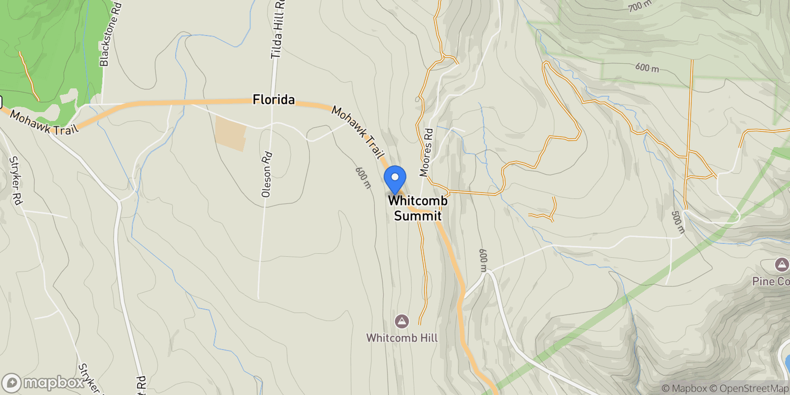 Map showing 214 Mohawk Trail, Florida, MA 01247, Florida, Massachusetts, United States.