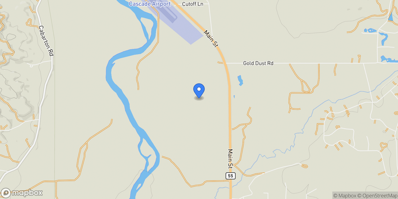 Map showing 000 Highway 55, Cascade, ID 83611, Cascade, Idaho, United States.