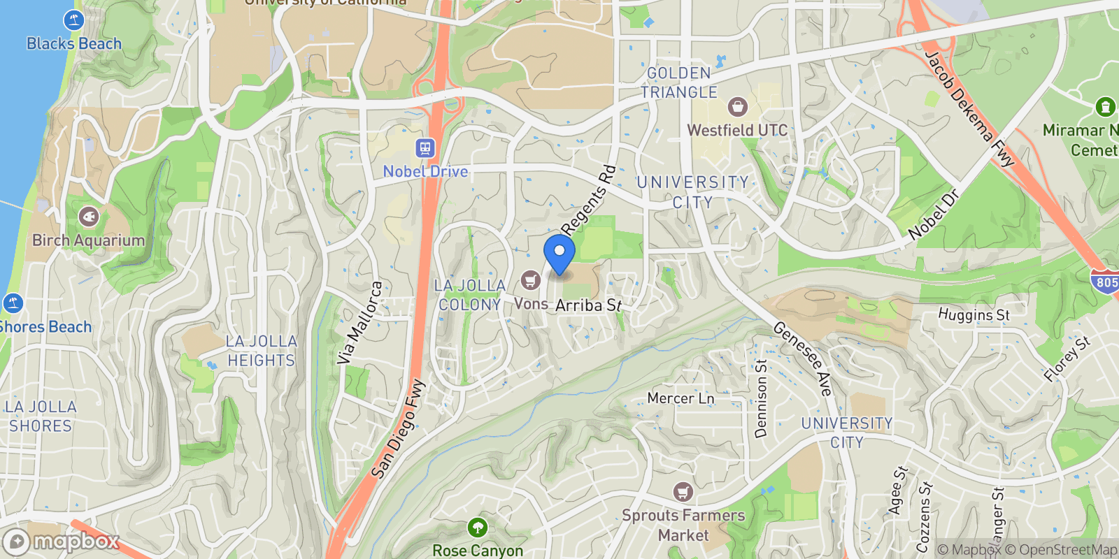 Map showing 7969 Caminito Dia 3 , San Diego, CA 92122, San Diego, California, United States.