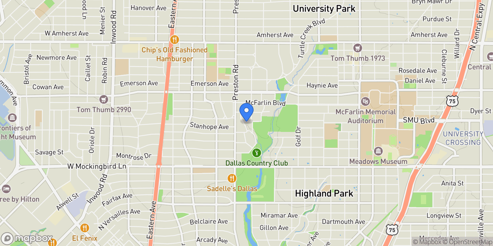 Map showing 6124 Saint Andrews Drive, University Park, TX, 75205, USA, Dallas, Texas, United States.