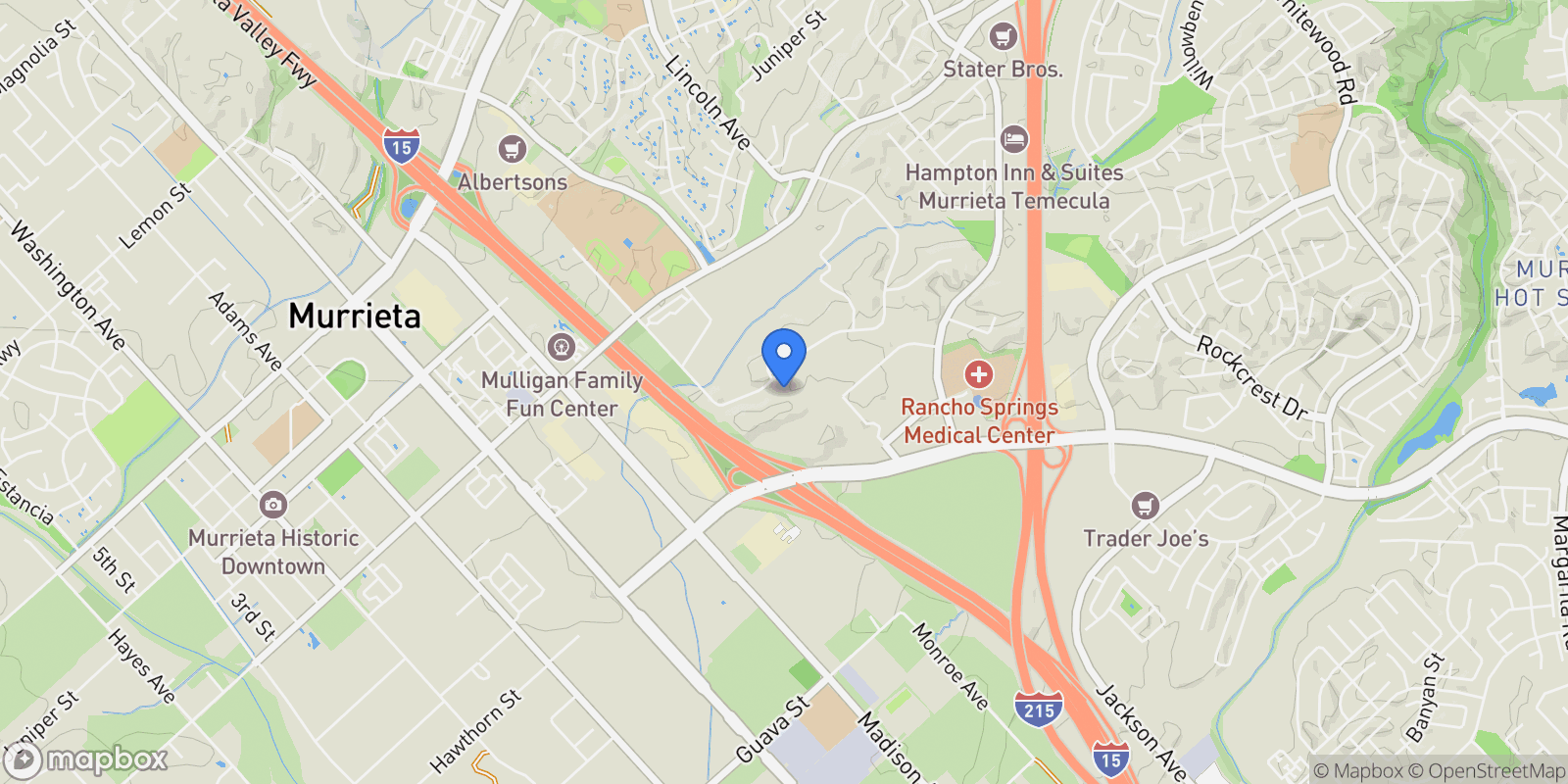 Map showing 2 Jackson Ave , Murrieta, CA 92562, Murrieta, California, United States.