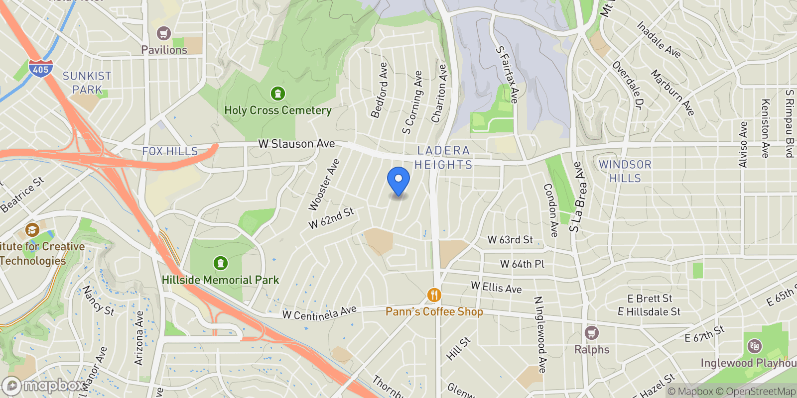 Map showing 5949 South Garth Avenue , Los Angeles, CA 90056, Los Angeles, California, United States.