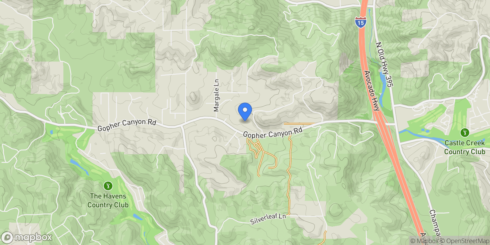 Map showing 3578 Gopher Canyon Road , Vista, CA 92084, Vista, California, United States.