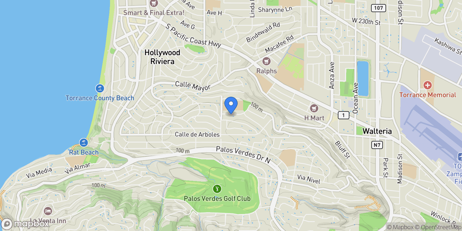 Map showing 5506 Calle De Ricardo , Torrance, CA 90505, Torrance, California, United States.
