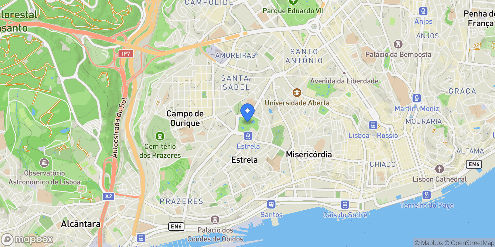 Map showing Praça da Estrela, 1200-667 Lisboa, Portugal, Estrela, Lisbon, Portugal.