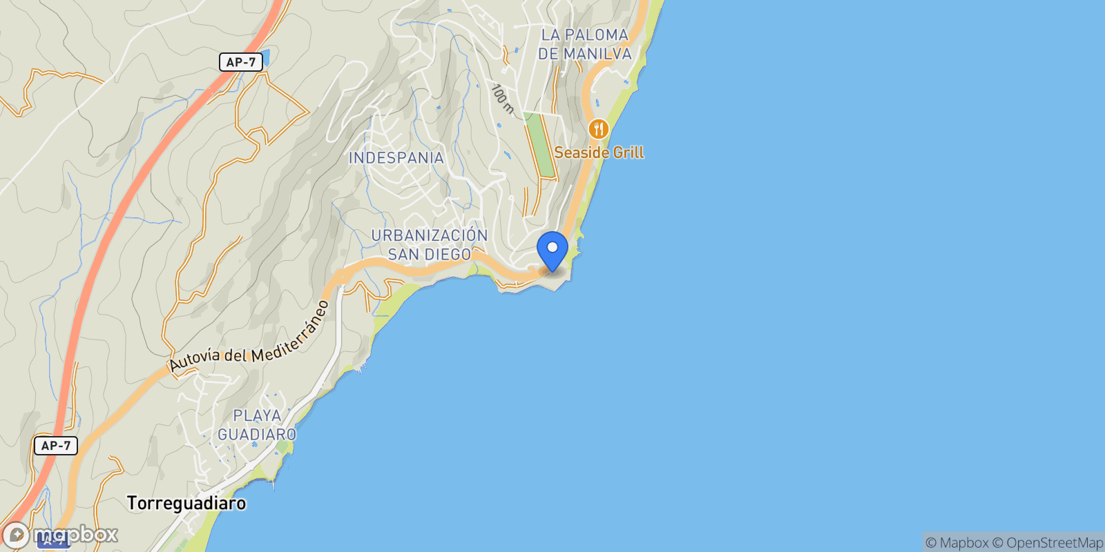 Map showing Manilva, Málaga, Manilva, Manilva, Andalusia, Spain.