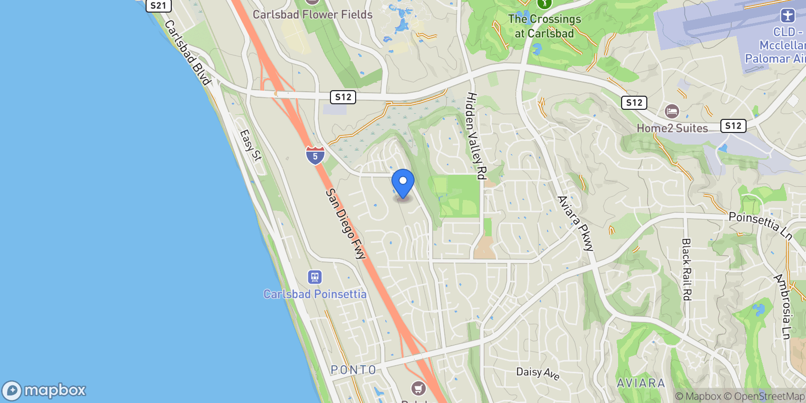 Map showing 909 Caminito Madrigal, Unit B , Carlsbad, CA 92011, Carlsbad, California, United States.