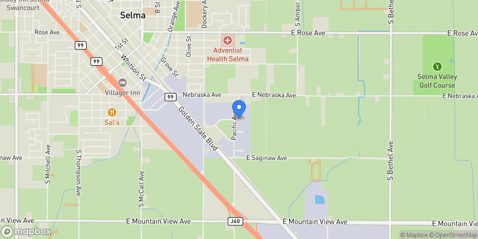Map showing 2772 Valley View Street, Selma, CA 93662, Selma, California, United States.