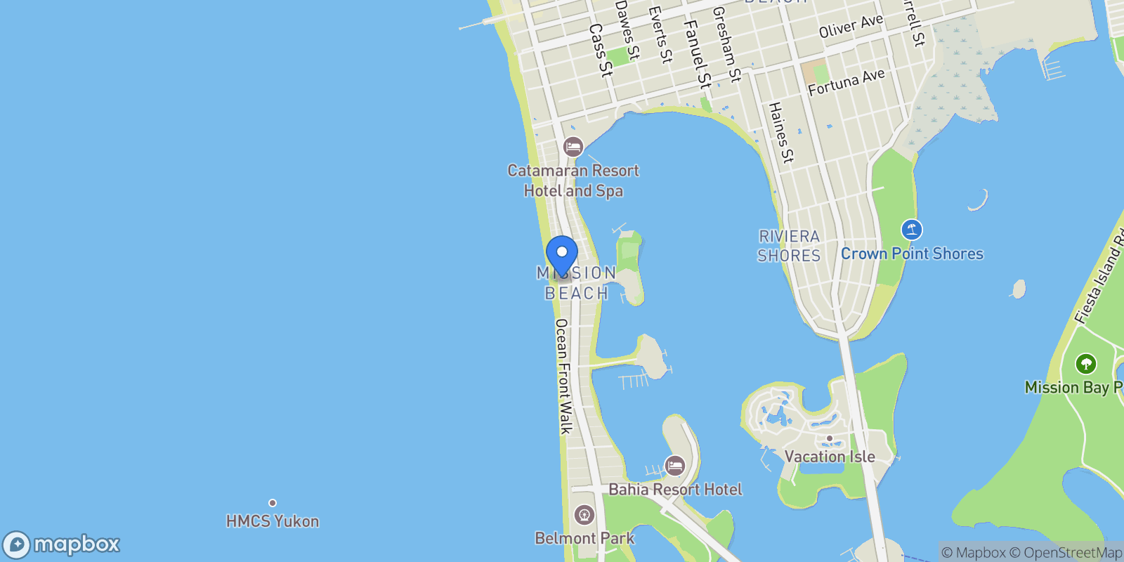 Map showing 3709 Ocean Front Walk , San Diego, CA 92109, San Diego, California, United States.