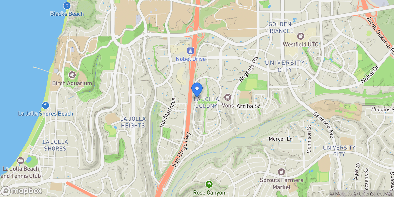 Map showing 7565 Charmant Dr 615 , San Diego, CA 92122, San Diego, California, United States.