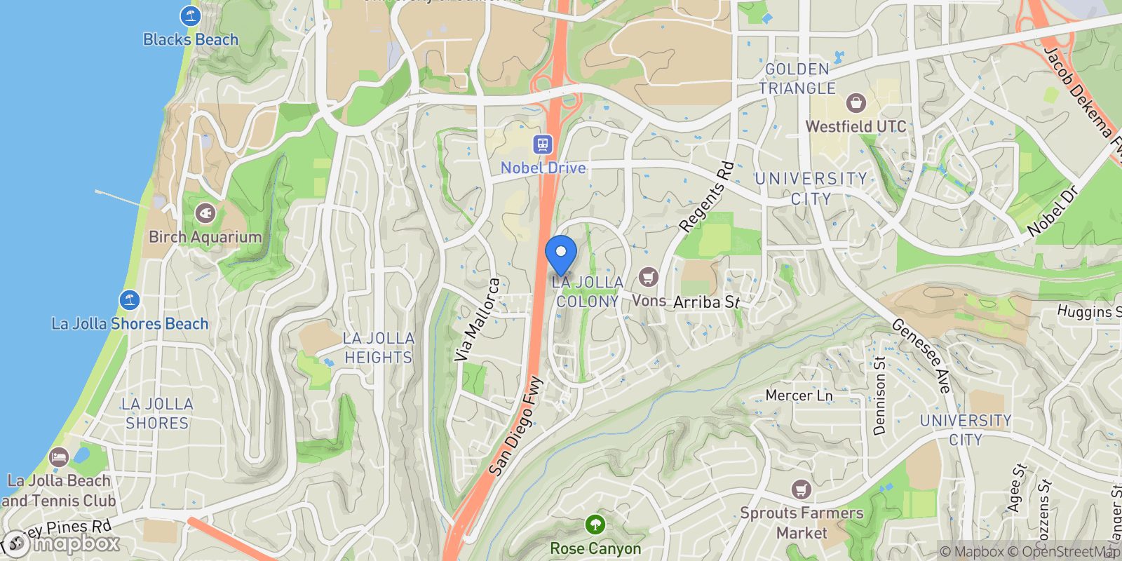 Map showing 7565 Charmant Dr 512 , San Diego, CA 92122, San Diego, California, United States.