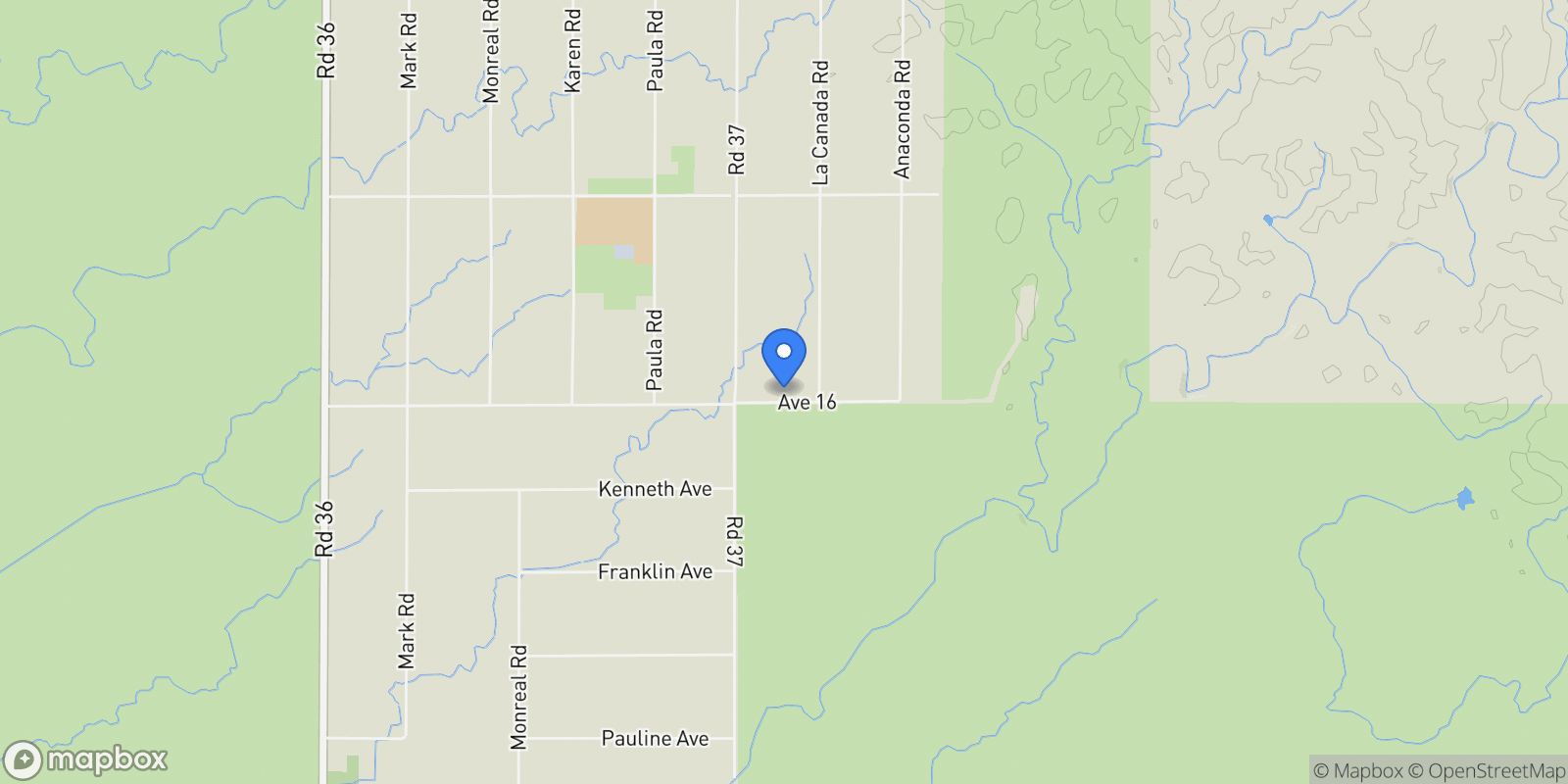 Map showing 37143 Avenue 16, Madera, CA 93636, Madera, California, United States.