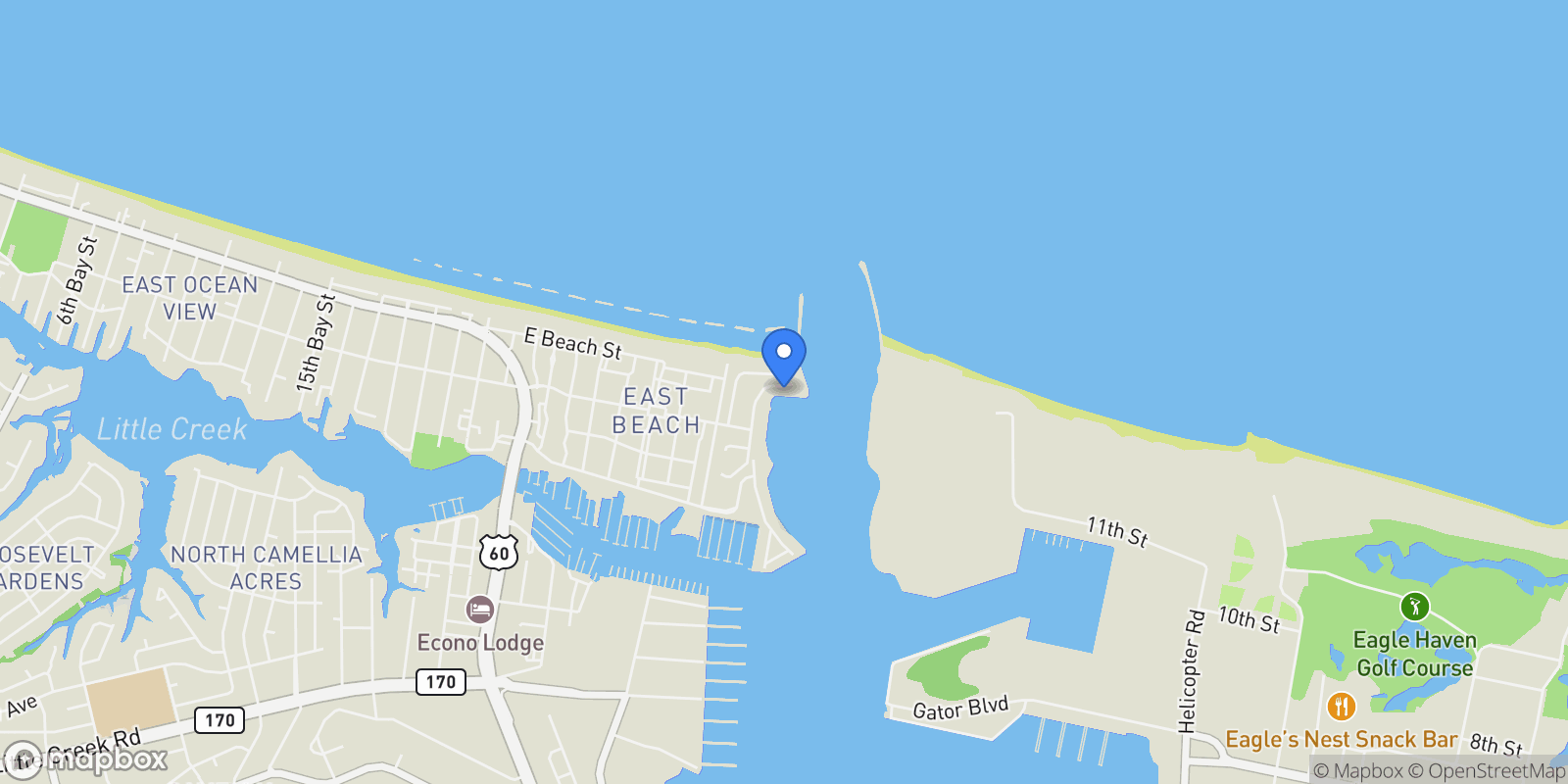 Map showing 9712 Bay Point Drive, Norfolk, VA 23518, Norfolk, Virginia, United States.