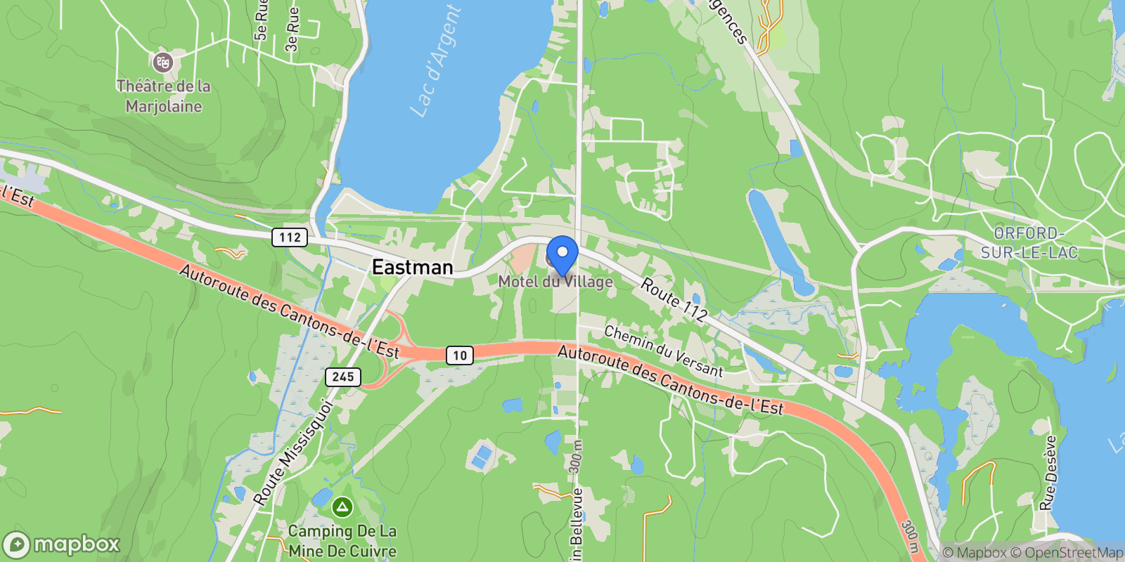 Map showing 115 Rue du Domaine-Mon-Louis, Eastman, Quebec, Canada.