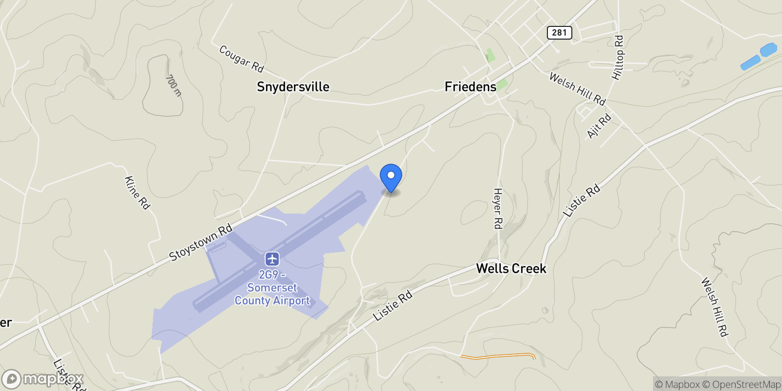 Map showing 260 Stouffer Hill Road , Friedens, PA 15541, Friedens, Pennsylvania, United States.