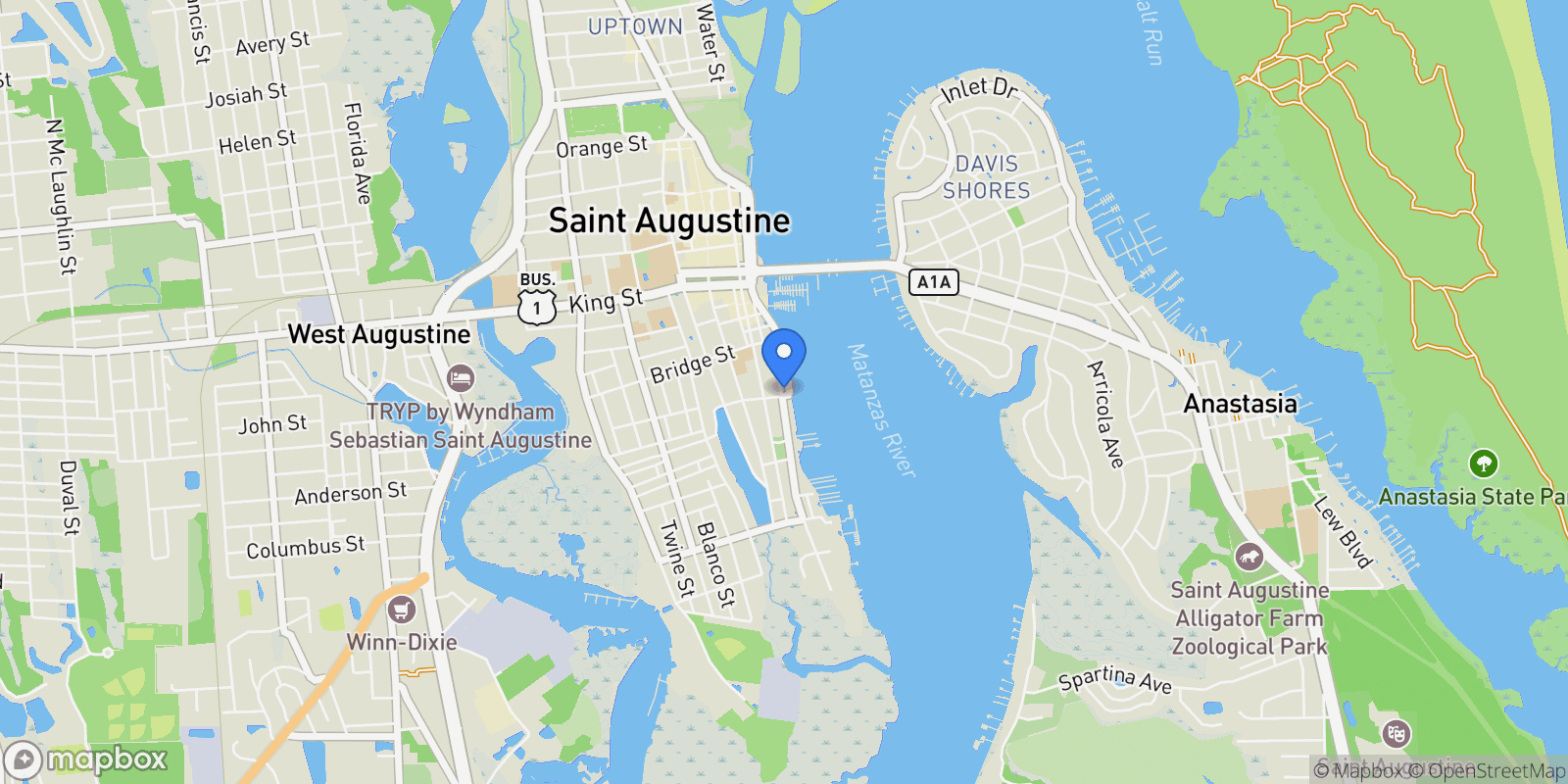 Map showing 178 Avenida Menendez, St Augustine, FL 32084, St. Augustine, Florida, United States.