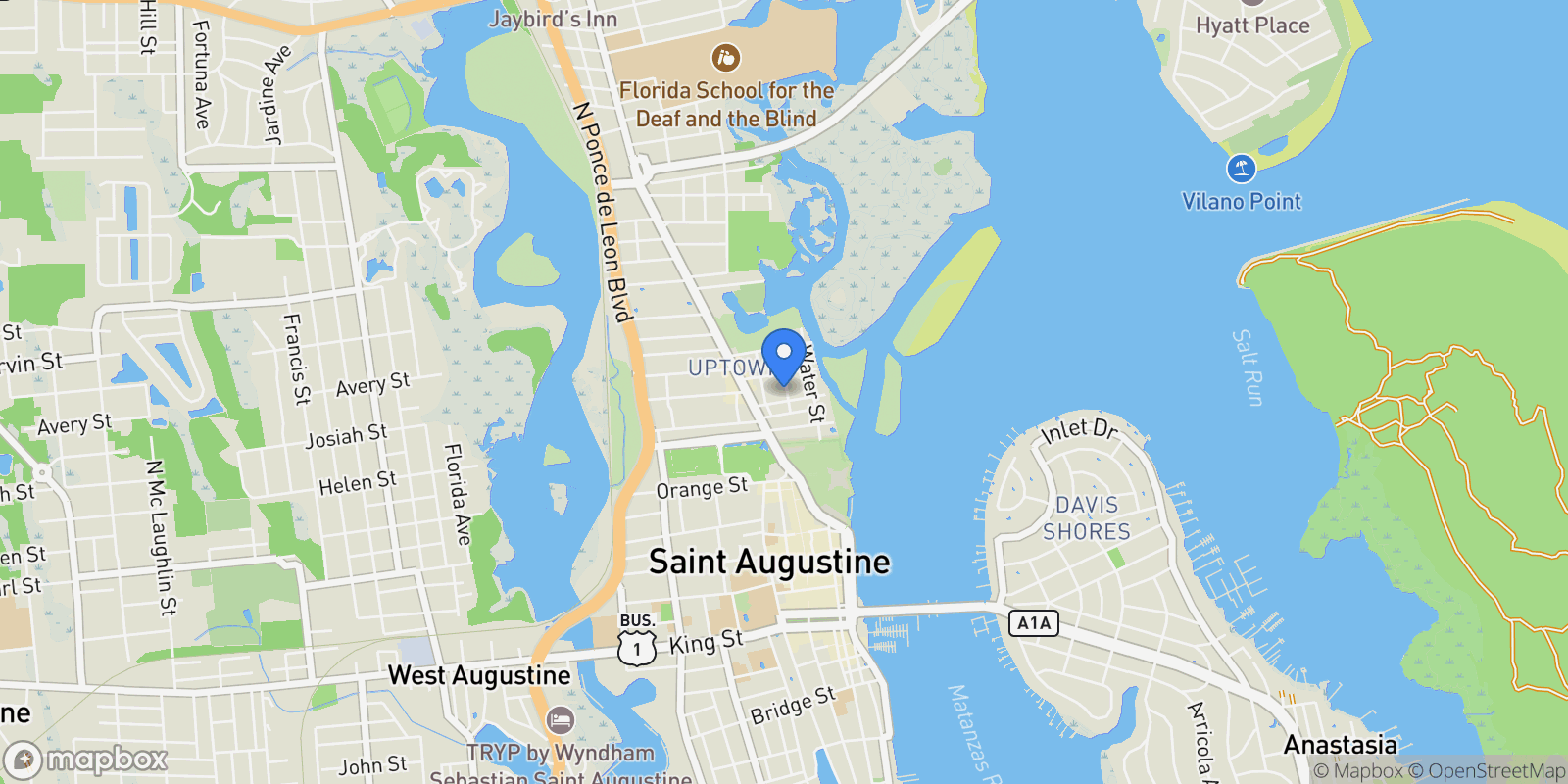 Map showing 48 Osceola Street, St Augustine, FL 32084, St. Augustine, Florida, United States.