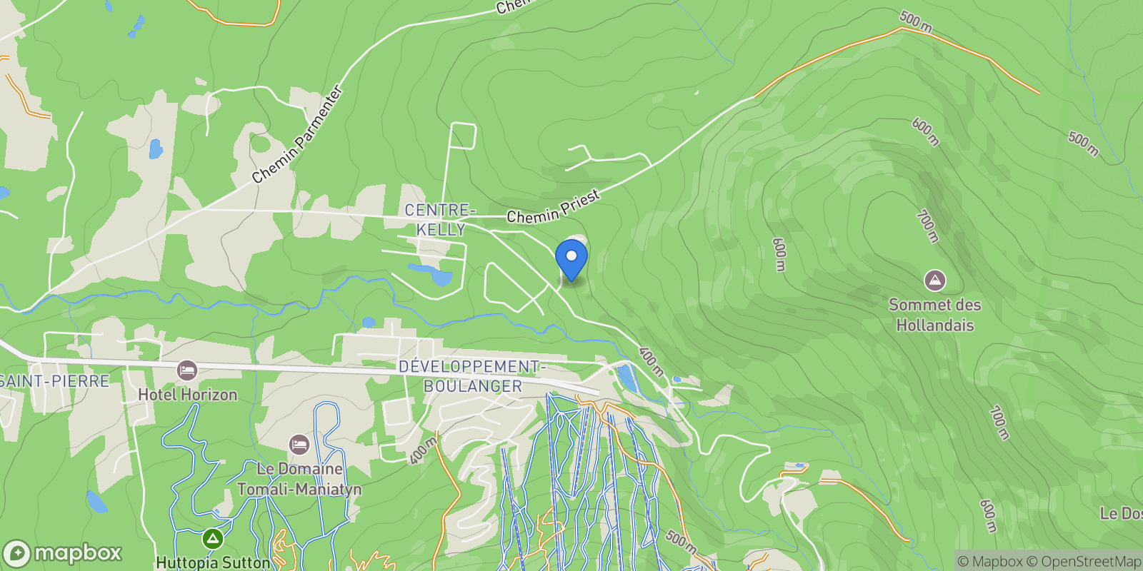 Map showing 111 Ch. de la Sablière, Sutton, Quebec, Canada.