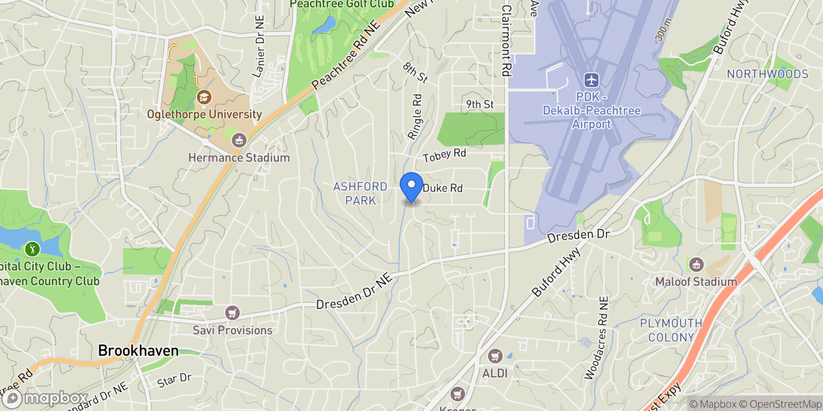 Map showing Brookhaven, Georgia, United States.