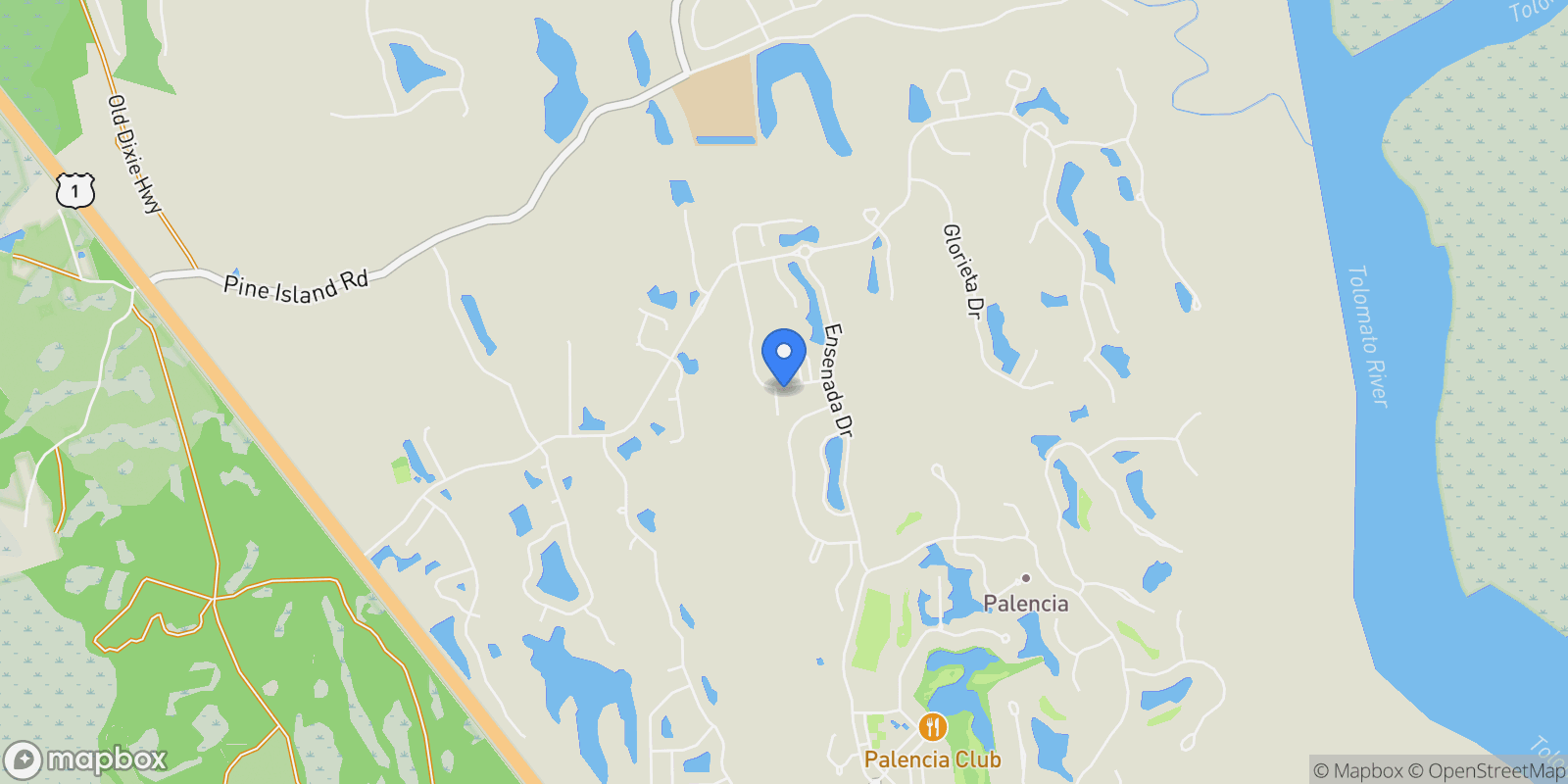 Map showing 15 San Nueve Cir, St Augustine, FL 32095, St. Augustine, Florida, United States.