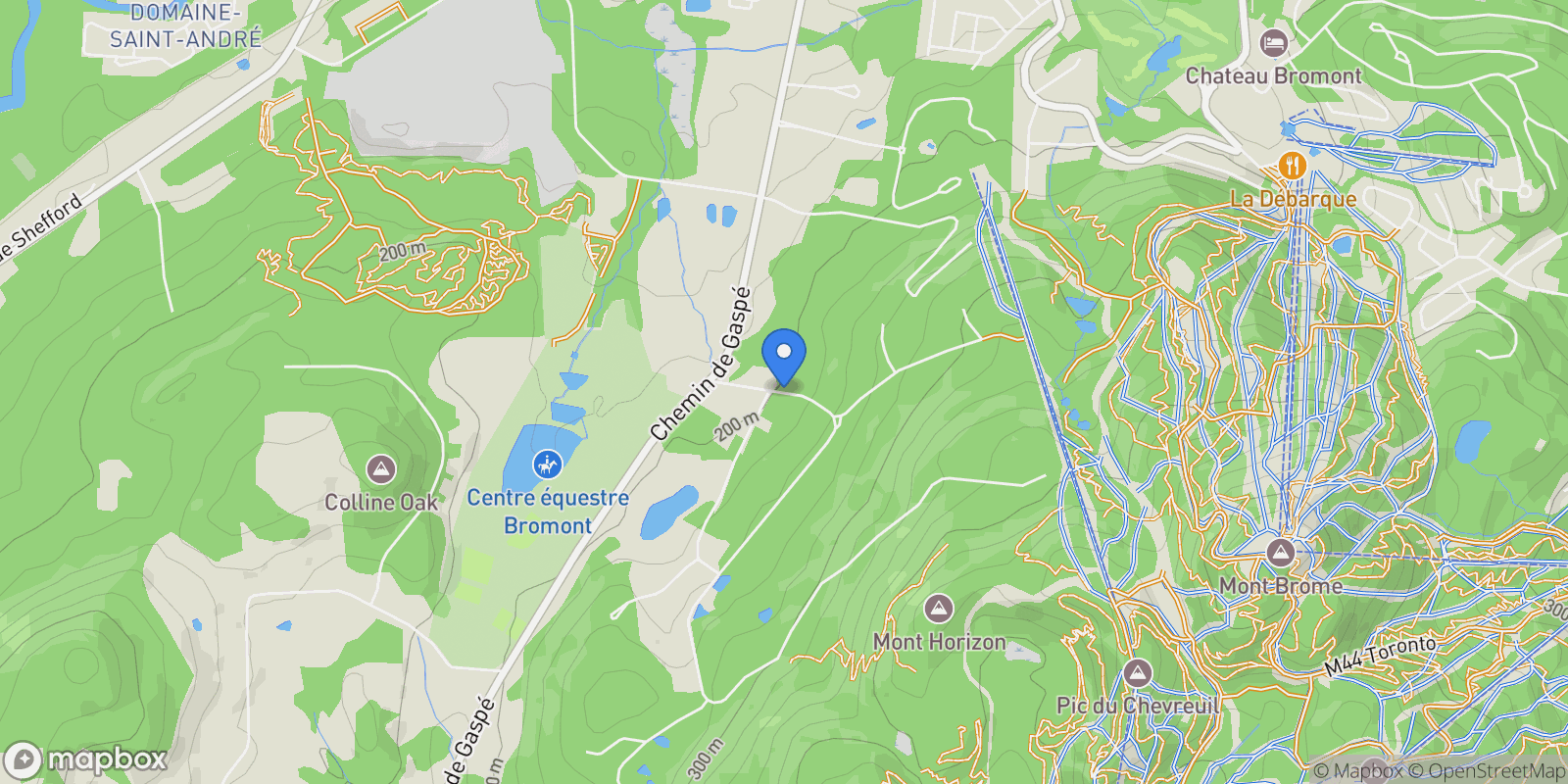 Map showing 430 Ch. de Missisquoi, Bromont, Quebec, Canada.