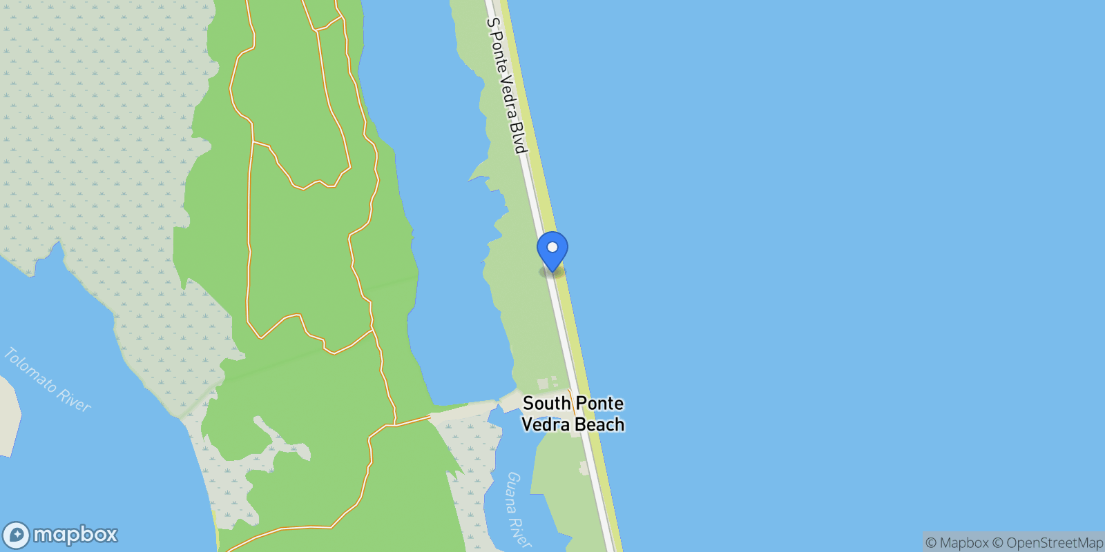 Map showing 2643 S Ponte Vedra Blvd, Ponte Vedra Beach, FL 32082, Nocatee, Florida, United States.
