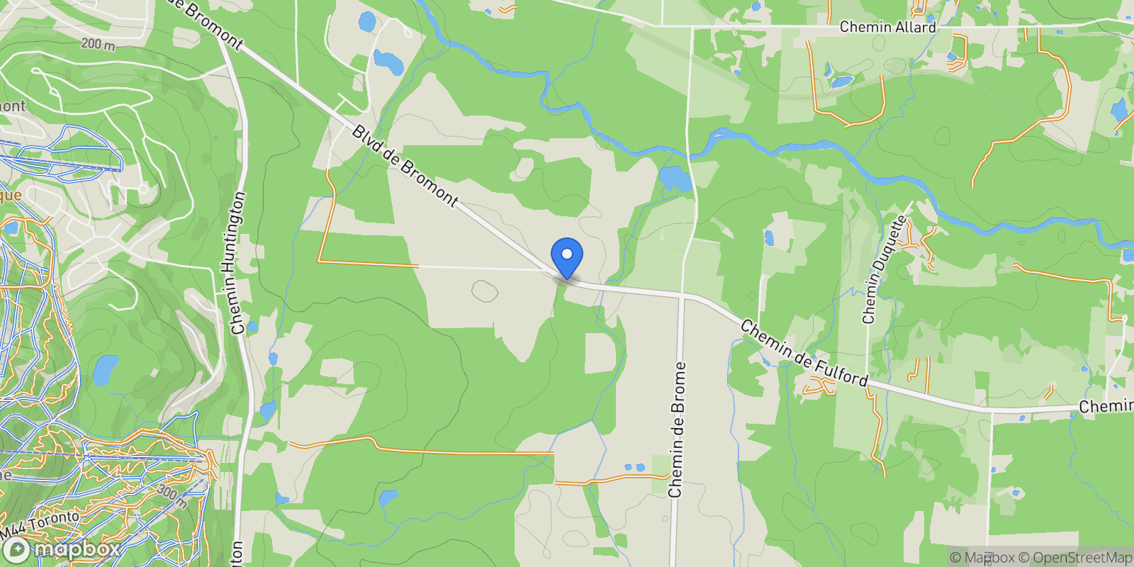Map showing 975 Boul. de Bromont, Bromont, Quebec, Canada.