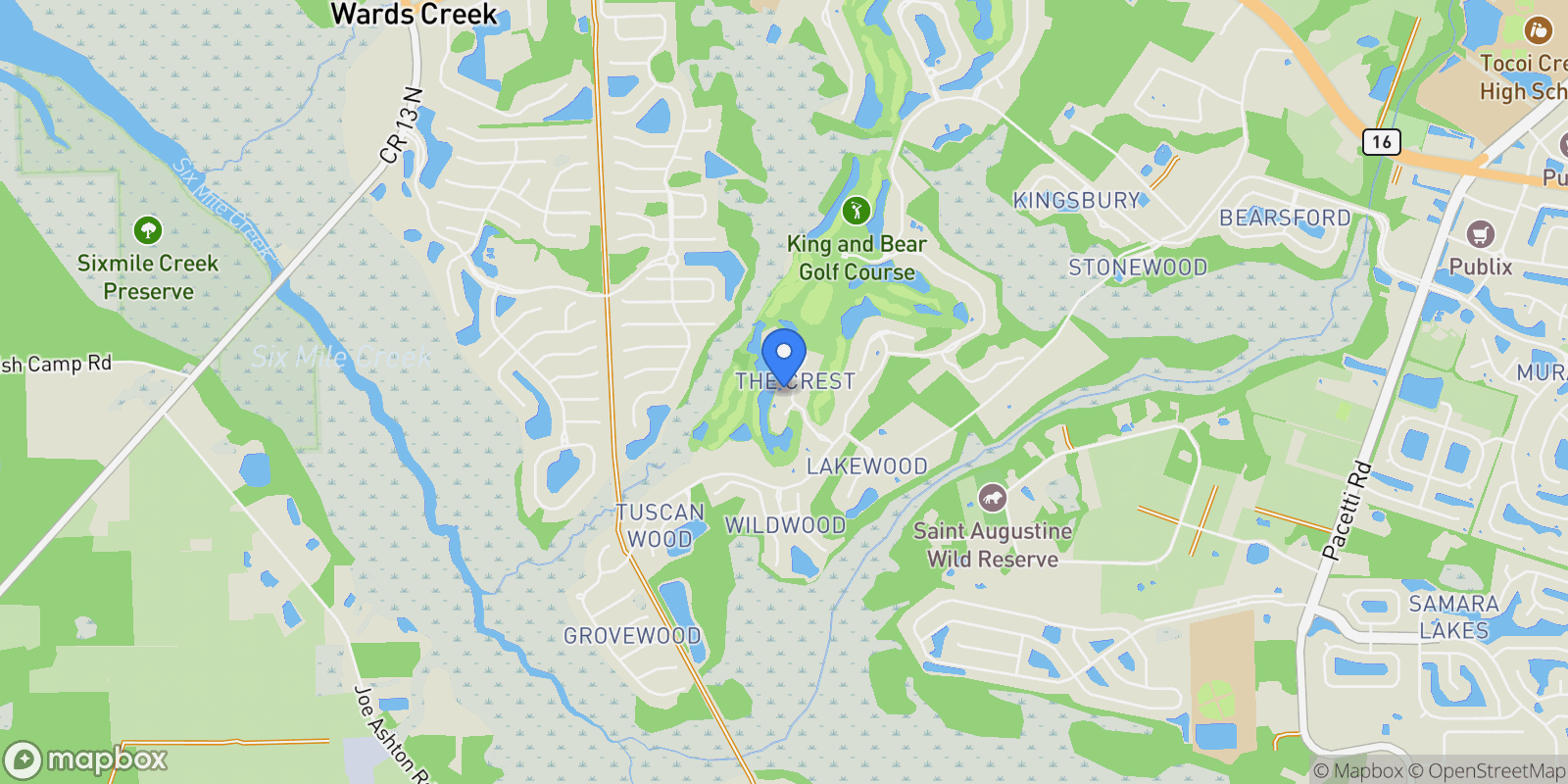 Map showing 3533 Crest Street, St Augustine, FL 32092, St. Augustine, Florida, United States.