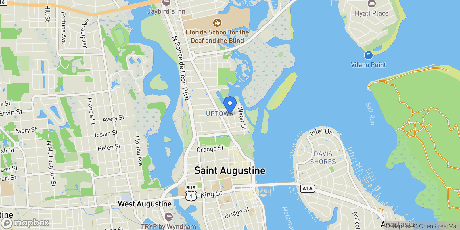 Map showing 16 Locust St, St Augustine, FL 32084, St. Augustine, Florida, United States.