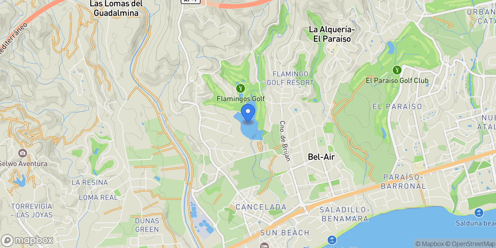 Map showing Benahavís, Málaga, Benahavís, Cancelada, Estepona, Andalusia.