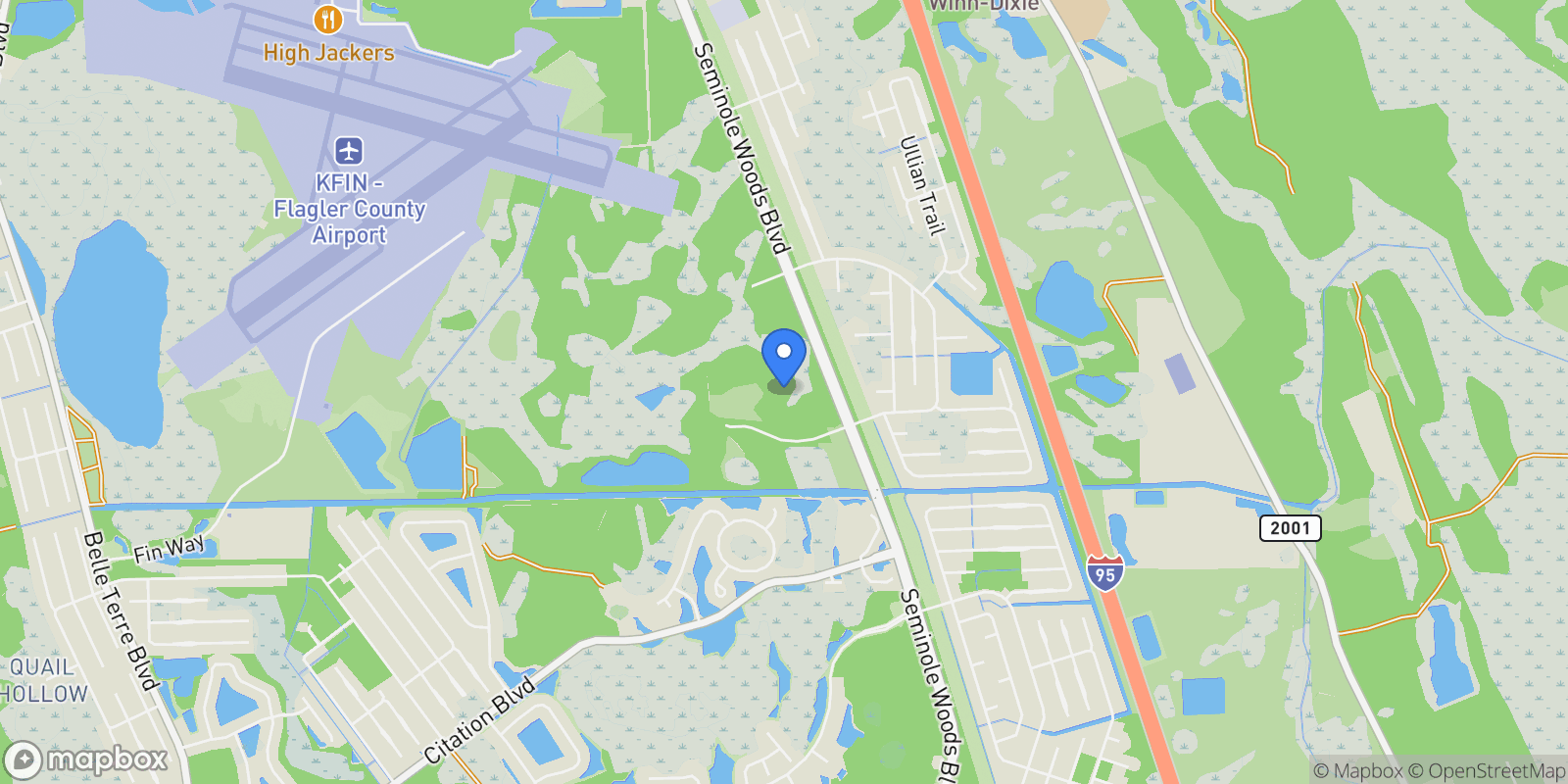 Map showing 3699 Seminole Woods Blvd, Palm Coast, FL 32164, Palm Coast, Florida, United States.