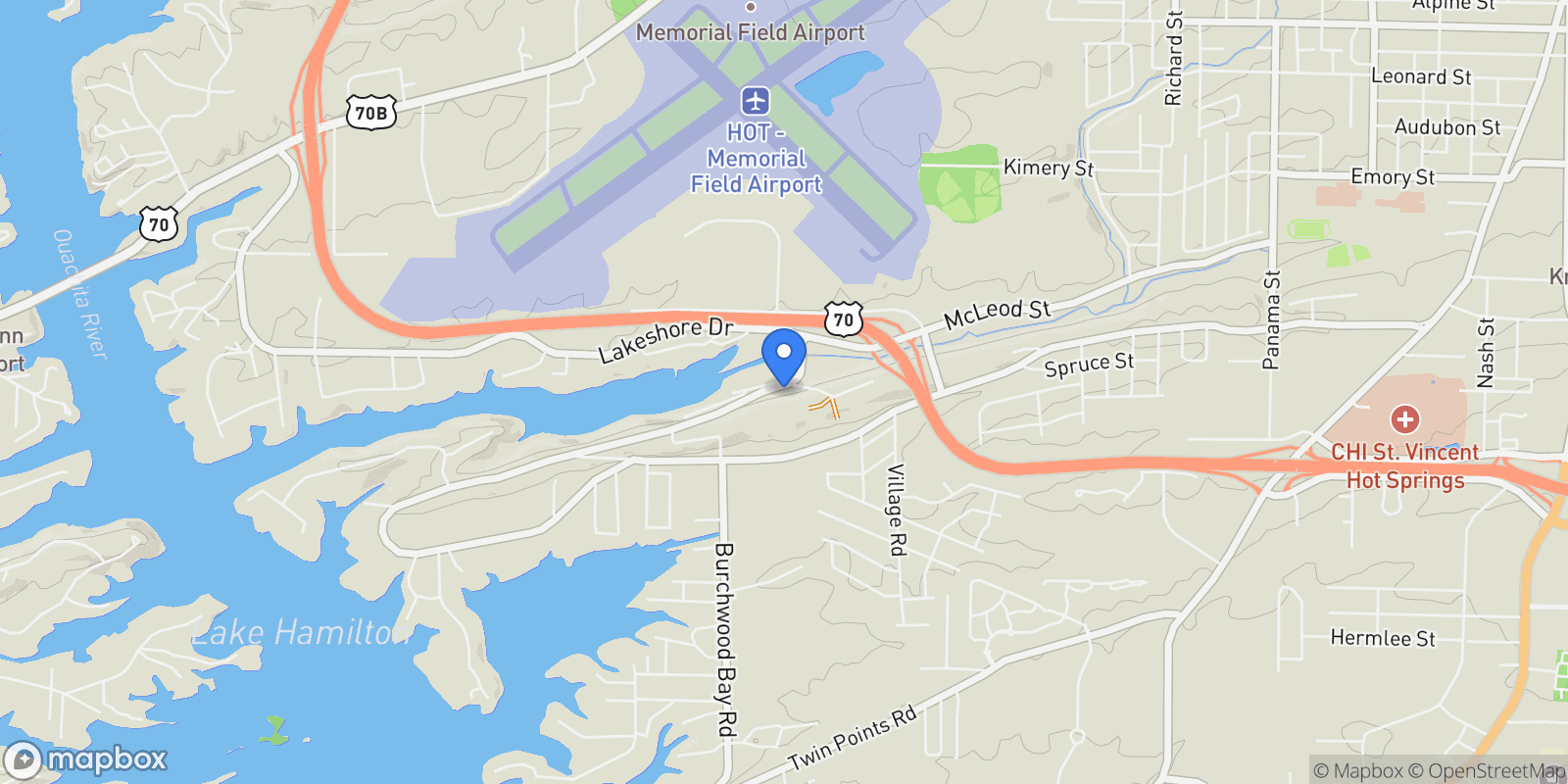 Map showing 232 Post Point, Hot Springs, AR 71913, 71913, Arkansas, United States.