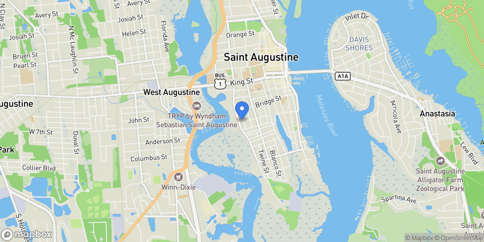 Map showing 66 Weeden St, St Augustine, FL 32084, St. Augustine, Florida, United States.