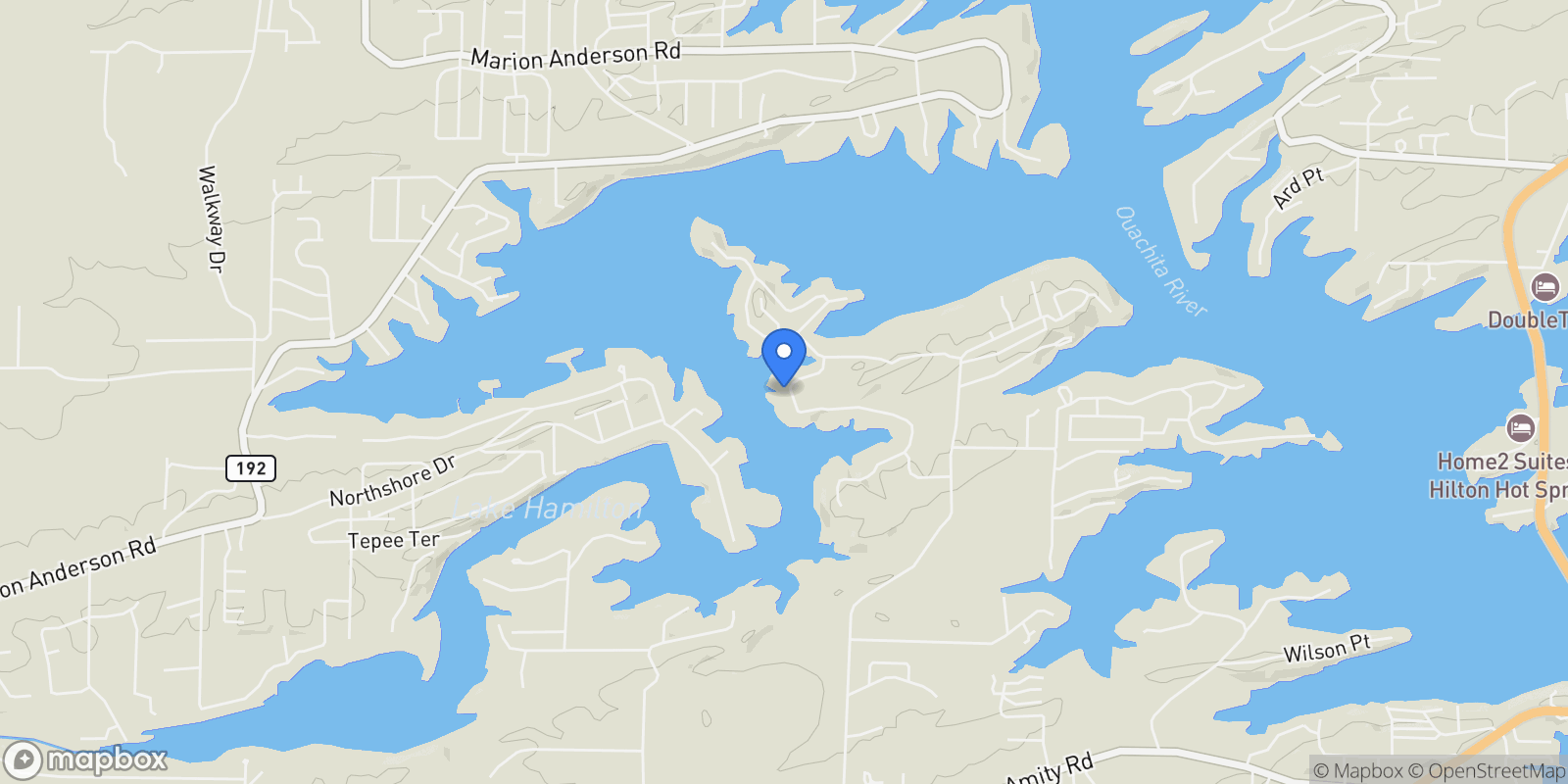 Map showing 128 Waterview Drive, Hot Springs, AR 71913, 71913, Arkansas, United States.