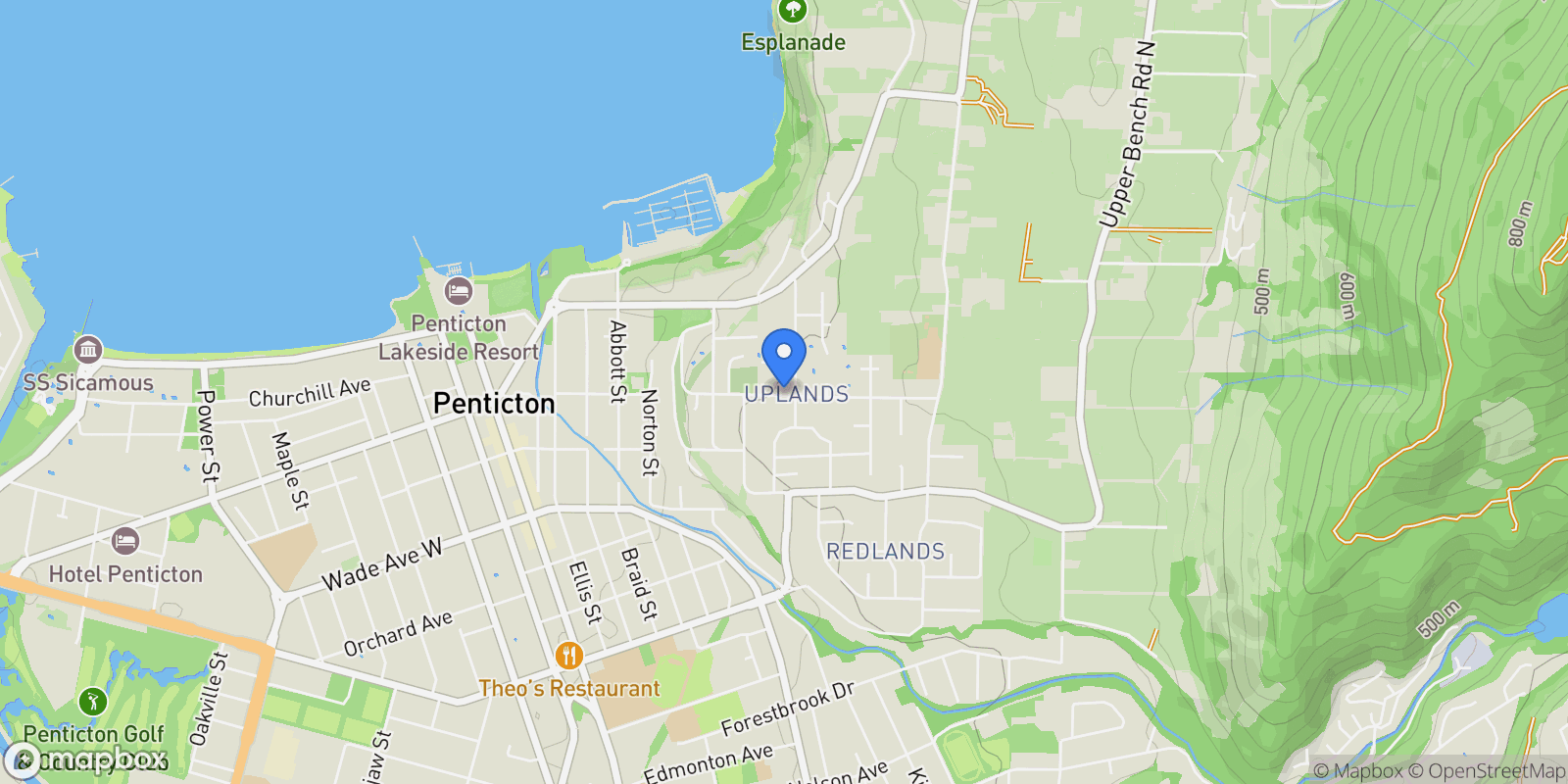 Map showing 765 Westminster Avenue E, Penticton, British Columbia, Canada.