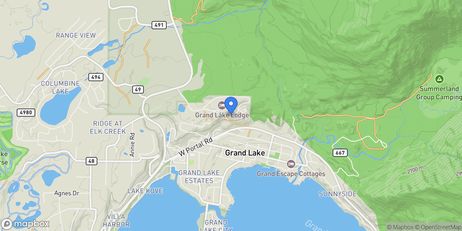 Map showing 61 Far View Lane, Grand Lake, CO 80447, Grand Lake, Colorado, United States.