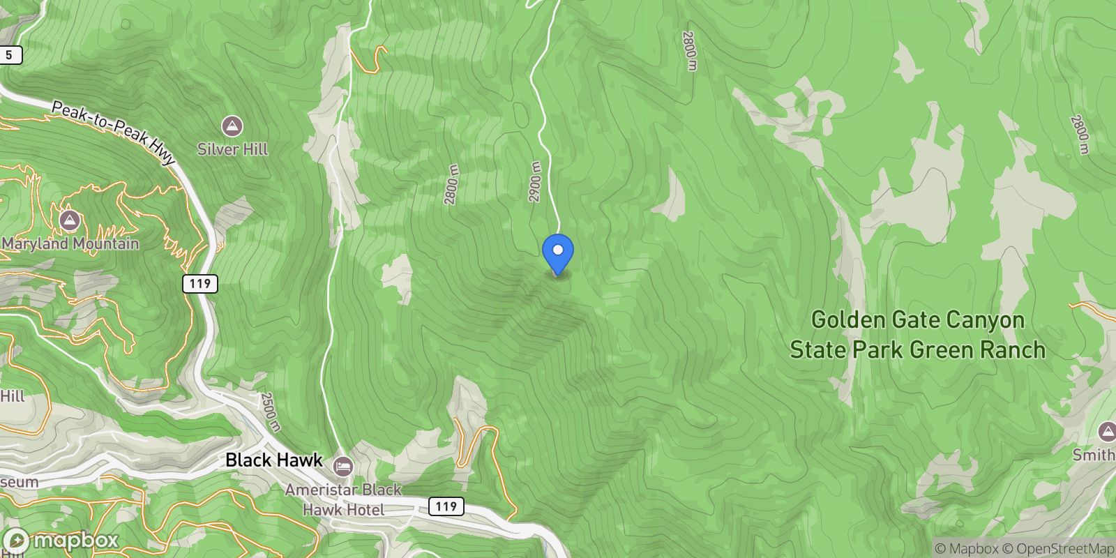 Map showing 1000 Rangeview Court, Other, CO 80422, Black Hawk, Colorado, United States.