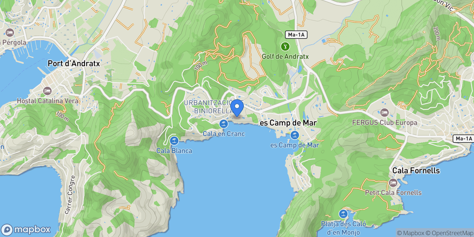 Map showing Andratx, Balearic Islands, Spain.