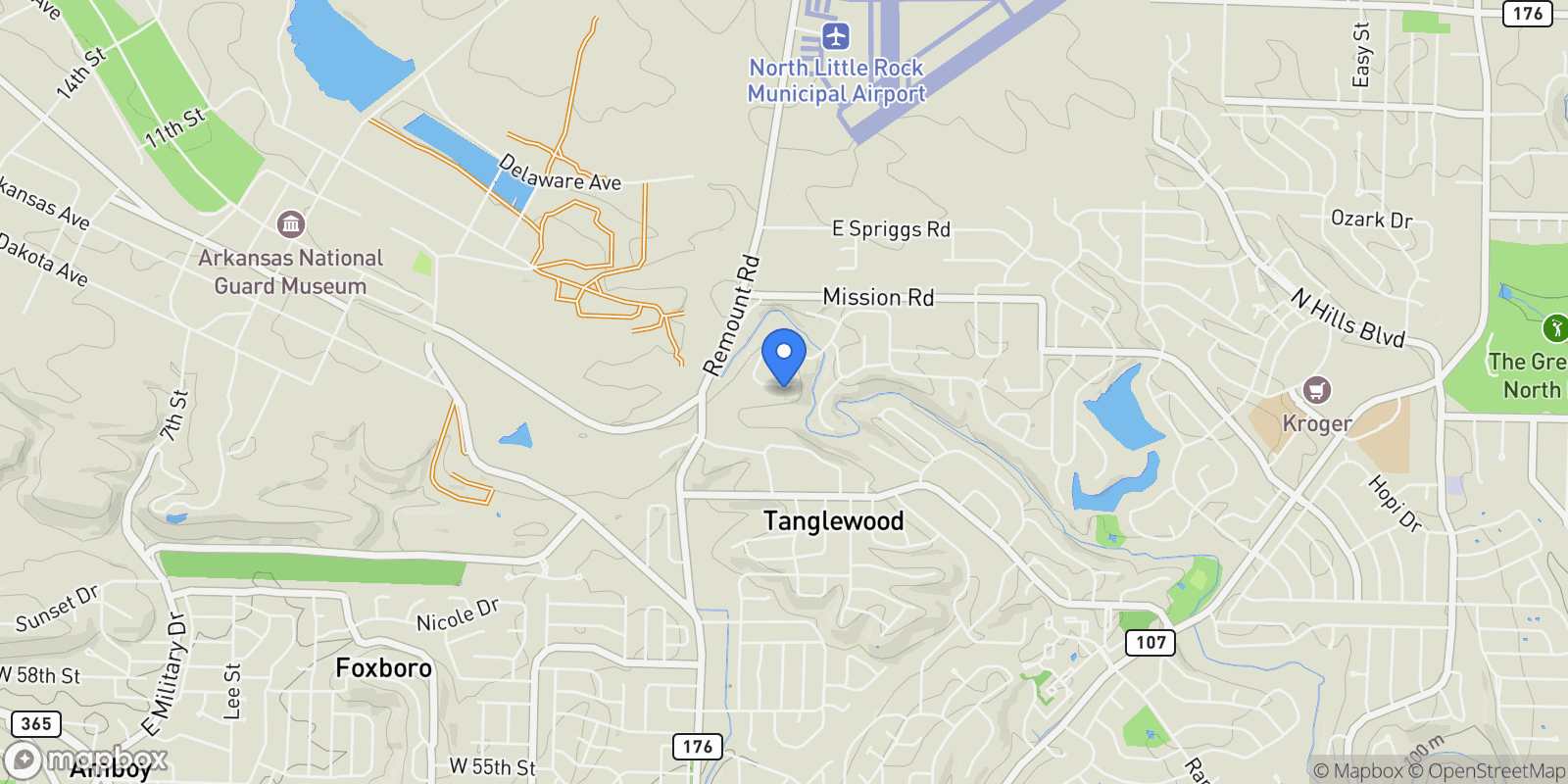 Map showing 501 Silverwood Trail, North Little Rock, AR 72116, North Little Rock, Arkansas, United States.