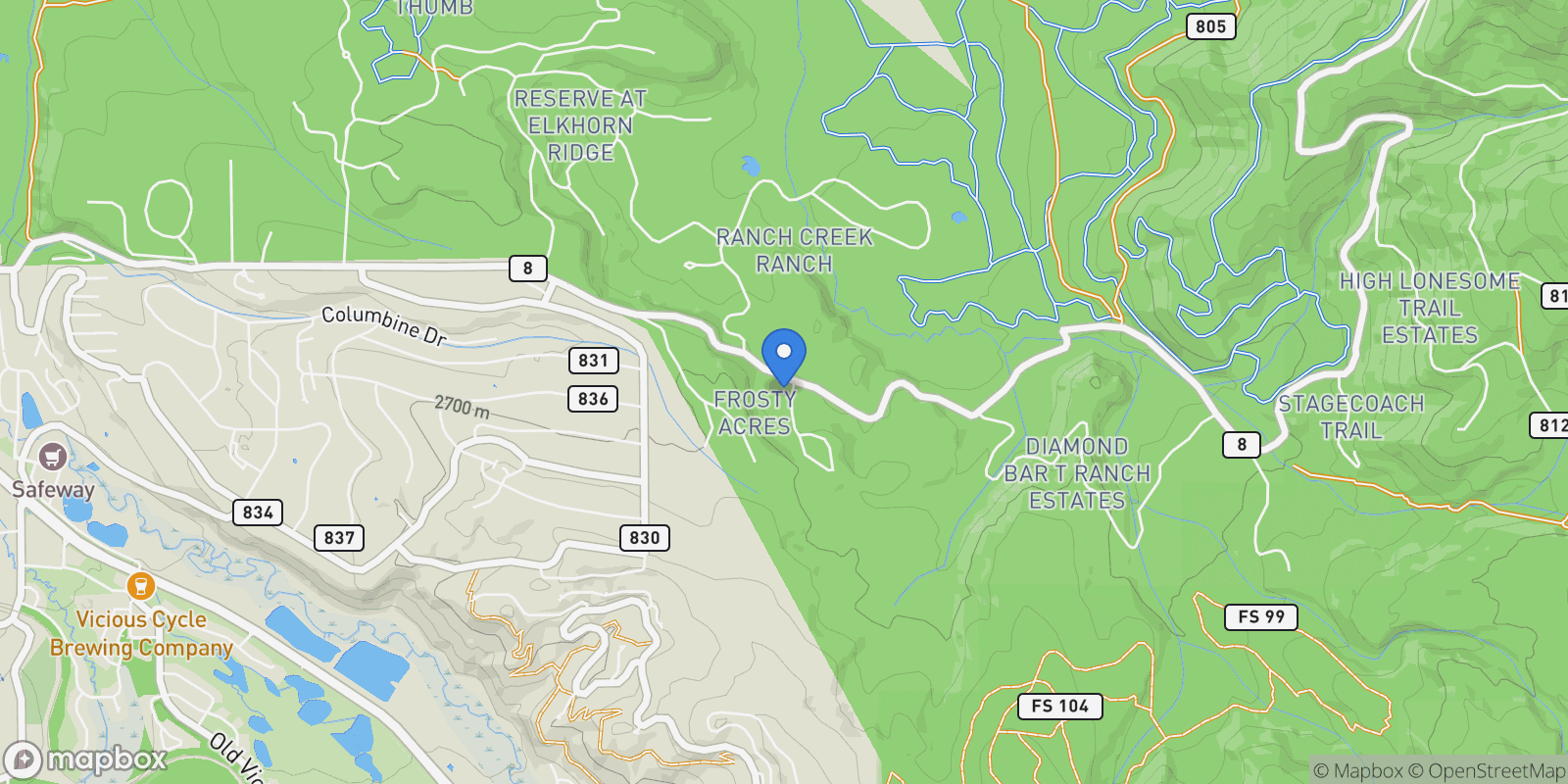 Map showing 2246 GCR 8, Fraser, CO 80442, Winter Park, Colorado, United States.