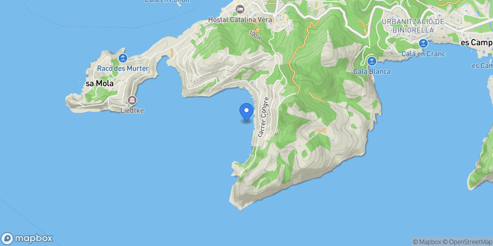Map showing Balearic Islands, Spain.