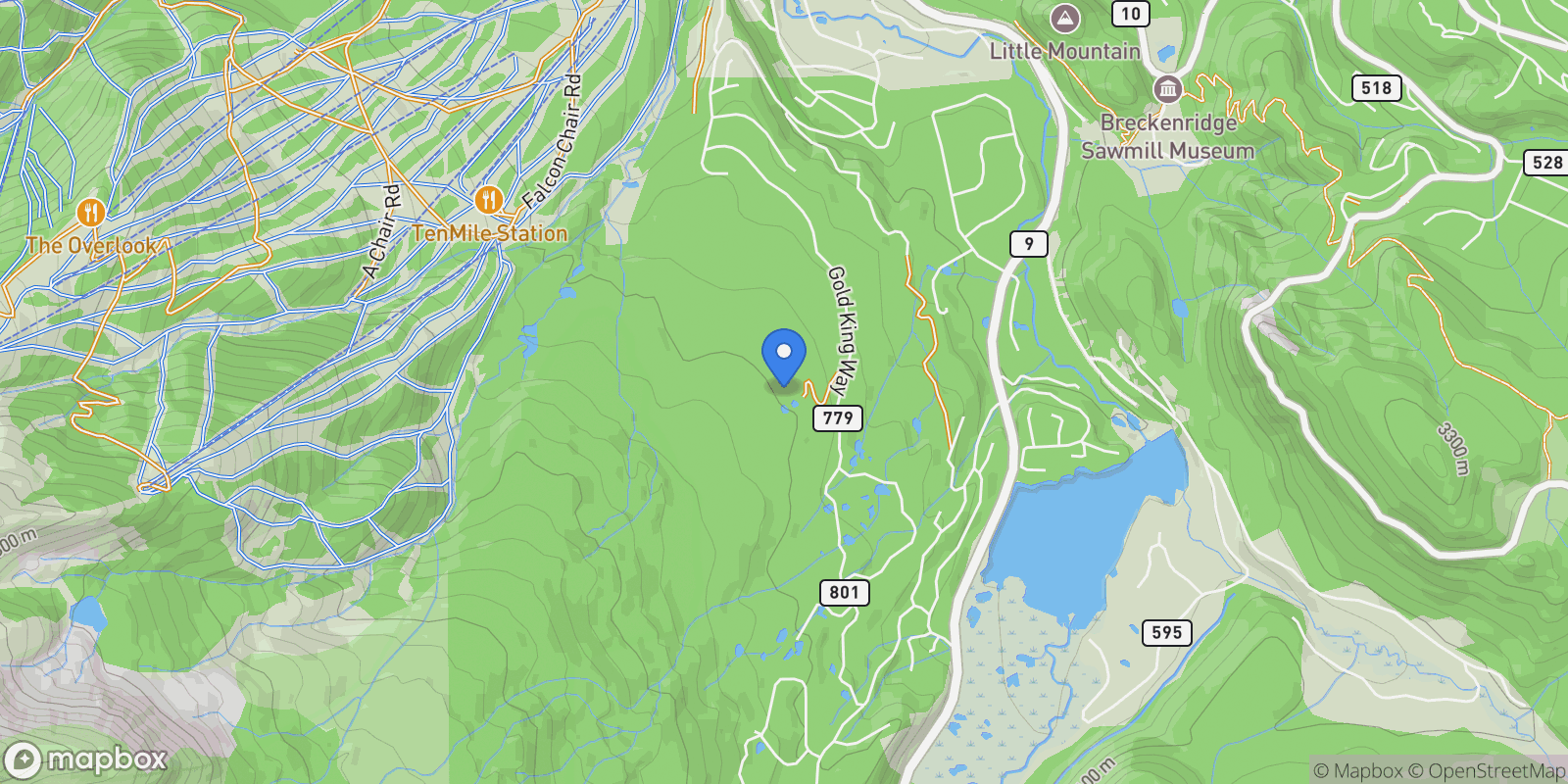 Map showing 580 Gold King Way, Breckenridge, CO 80424, Breckenridge, Colorado, United States.