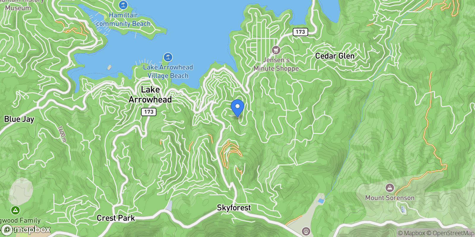 Map showing 28645 Shenandoah Drive , Lake Arrowhead, CA 92352, Lake Arrowhead, California, United States.