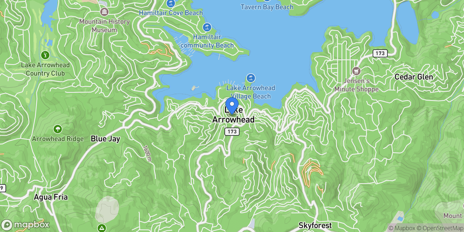 Map showing 224 Crest Circle Drive , Lake Arrowhead, CA 92352, Lake Arrowhead, California, United States.