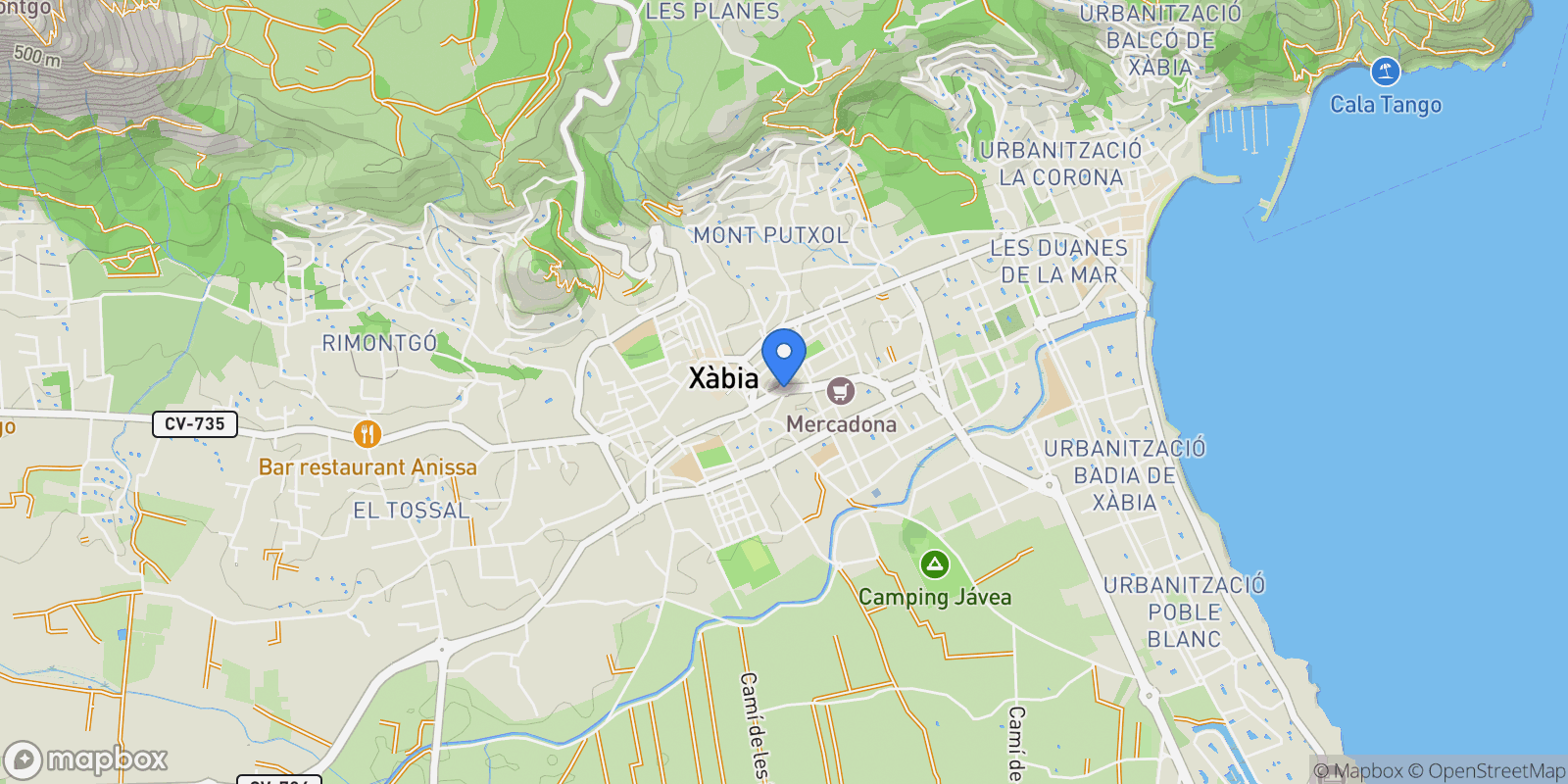 Map showing 03730 Xàbia, Alicante, Spain, Xabia / Javea, Valencian Community, Spain.