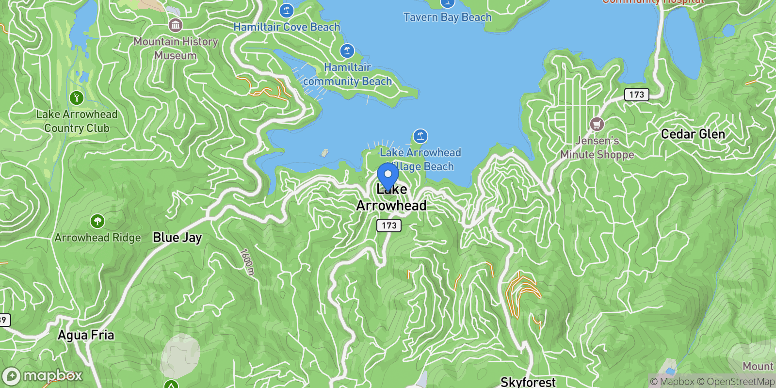 Map showing 252 Crest Circle Drive , Lake Arrowhead, CA 92352, Lake Arrowhead, California, United States.