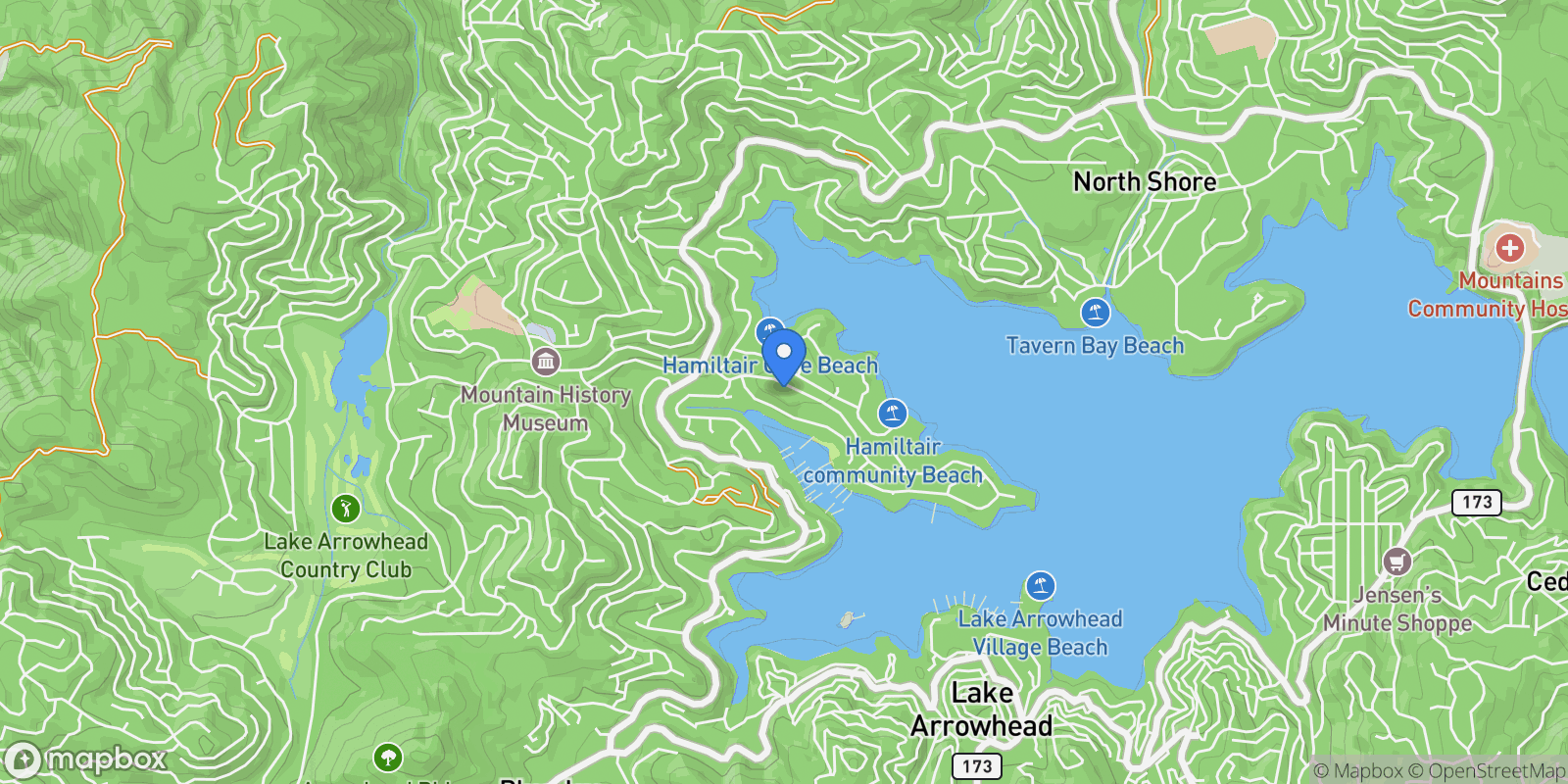 Map showing 27657 Peninsula Drive unit 106 , Lake Arrowhead, CA 92352, Lake Arrowhead, California, United States.