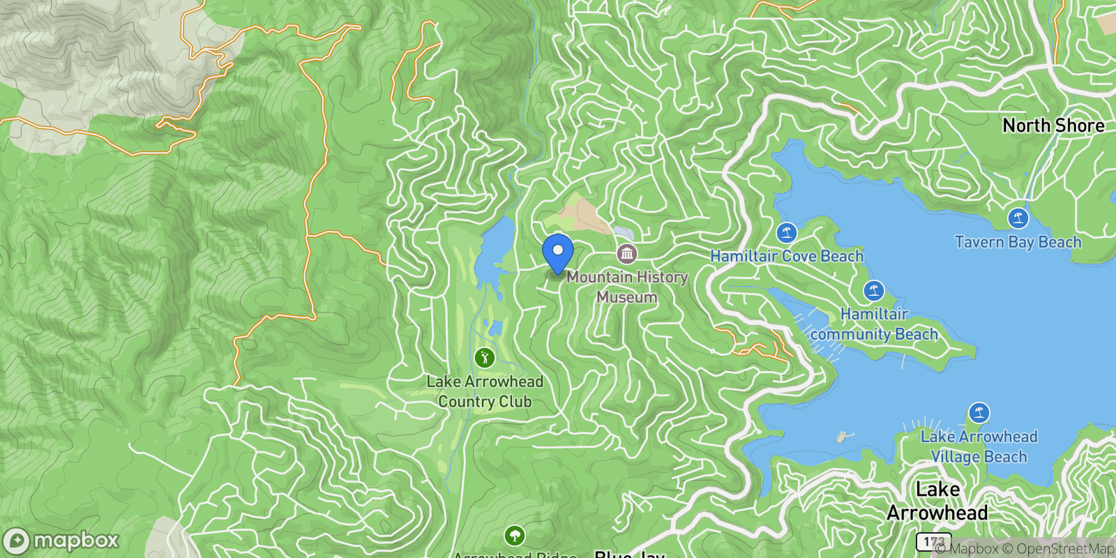 Map showing 568 Grass Valley Rd , Lake Arrowhead, CA 92352, Lake Arrowhead, California, United States.
